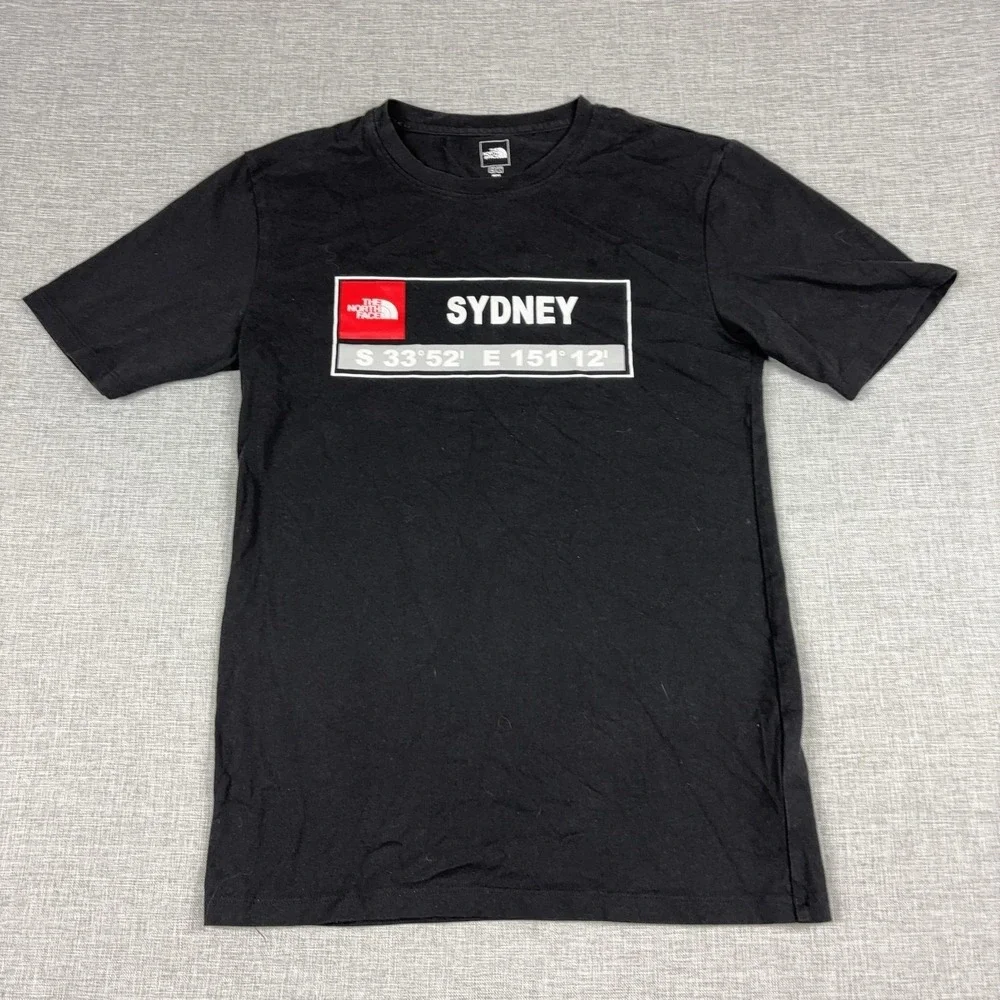 The North Face Shirt Mens XS Black Sydney Graphic Tee Tagless Cotton Jersey